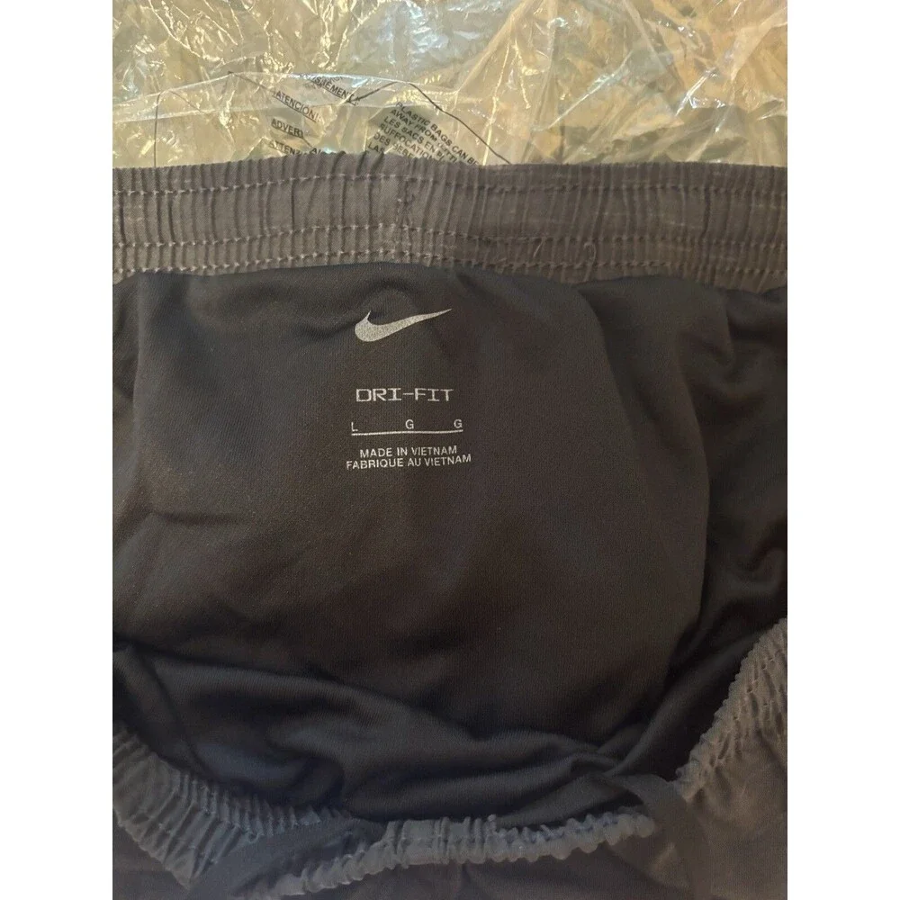 Nike Women's L Dri-Fit Running Shorts Gray Lined Drawstring NWT Athletic